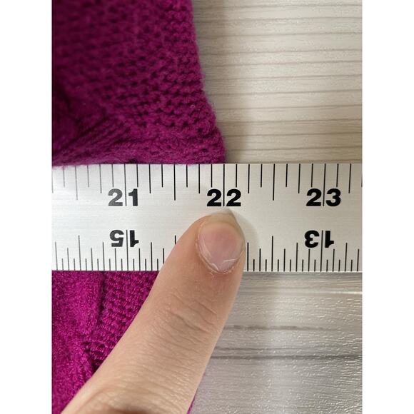 Tahari Sweater Womens XL Magenta Cable Knit Crewneck Pullover Long Sleeve Soft - Picture 5 of 10